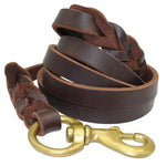 Load image into Gallery viewer, The first layer of leather dog leashes in the large dog chain demu training rope horse dog Golden Retriever dog rope