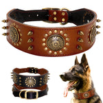 Load image into Gallery viewer, Leather Stud Dog Collar Large Dog Anti-Bite Stud Dog Collar