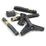 Load image into Gallery viewer, Dark Grey Velvet Pet Collar Leash