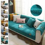 Load image into Gallery viewer, Modern Solid Color Winter Lamb Wool Sofa Towel Thicken Plush Soft And Smooth Sofa Covers For Living Room Anti-slip Couch Cover