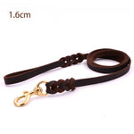 Load image into Gallery viewer, The first layer of leather dog leashes in the large dog chain demu training rope horse dog Golden Retriever dog rope