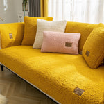 Load image into Gallery viewer, Modern Solid Color Winter Lamb Wool Sofa Towel Thicken Plush Soft And Smooth Sofa Covers For Living Room Anti-slip Couch Cover