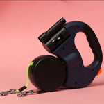 Load image into Gallery viewer, Dual Headed Pet Leashes with Flashlight Garbage Bag Box Automatic Retractable Dogs Traction Rope