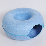 Load image into Gallery viewer, Four Seasons Available Cat Nest Round Woolen Felt Pet Dual-use Cat Nest Tunnel Interactive Training Toy Grey Felt Cat Nest