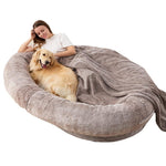Load image into Gallery viewer, Large Human Short Plush Dog Bed