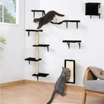 Load image into Gallery viewer, 5 Pcs Wall Mounted Cat Climber Set Floating Cat Shelves And Perches Cat Activity Tree With Scratching Posts Modern Cat Furniture