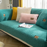 Load image into Gallery viewer, Modern Solid Color Winter Lamb Wool Sofa Towel Thicken Plush Soft And Smooth Sofa Covers For Living Room Anti-slip Couch Cover
