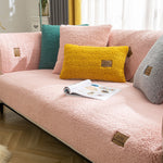 Load image into Gallery viewer, Modern Solid Color Winter Lamb Wool Sofa Towel Thicken Plush Soft And Smooth Sofa Covers For Living Room Anti-slip Couch Cover