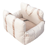 Load image into Gallery viewer, Linen Car Safety Seat Front Dog Bed