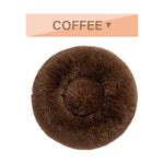 Load image into Gallery viewer, Fluffy Donut Dog Bed Warm Soft Long Plush Pet Cushion Dog House Cat Bed Washable Pet Sofa Mat Calming Samll Large Dog Beds