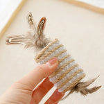 Load image into Gallery viewer, Toy With Cat Feathers Hemp Rope For Scratching Self-grinding Claw Sound Roller For Pets Bite Resistant Toy