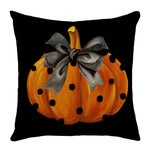 Load image into Gallery viewer, Ghost Pumpkin Halloween Black Throw Pillow Cover, 18 X 18 Inch Holiday Farmhouse Cushion Case Decoration For Sofa Couch