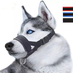 Load image into Gallery viewer, Dog Mouth Muzzle Anti Bark Dog Collar Breathable Dog Training Tool Nylon Muzzle Set With Stripes Summer Pet Leashes