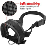 Load image into Gallery viewer, Dog Mouth Muzzle Anti Bark Dog Collar Breathable Dog Training Tool Nylon Muzzle Set With Stripes Summer Pet Leashes