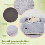 Load image into Gallery viewer, Dog Couch Bed Mat - Fluffy Plush Dog Sofa Bed With Blancket ,Pet Furniture Protector With Removable Washable Cover For Medium And Large Dogs, For Indoor, Outdoor, And Car Use
