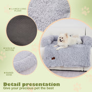 Dog Couch Bed Mat - Fluffy Plush Dog Sofa Bed With Blancket ,Pet Furniture Protector With Removable Washable Cover For Medium And Large Dogs, For Indoor, Outdoor, And Car Use