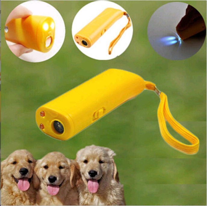 Boxed battery free ultrasonic dog dispeller dog trainer barking dog flashlight