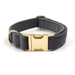 Load image into Gallery viewer, Dark Grey Velvet Pet Collar Leash
