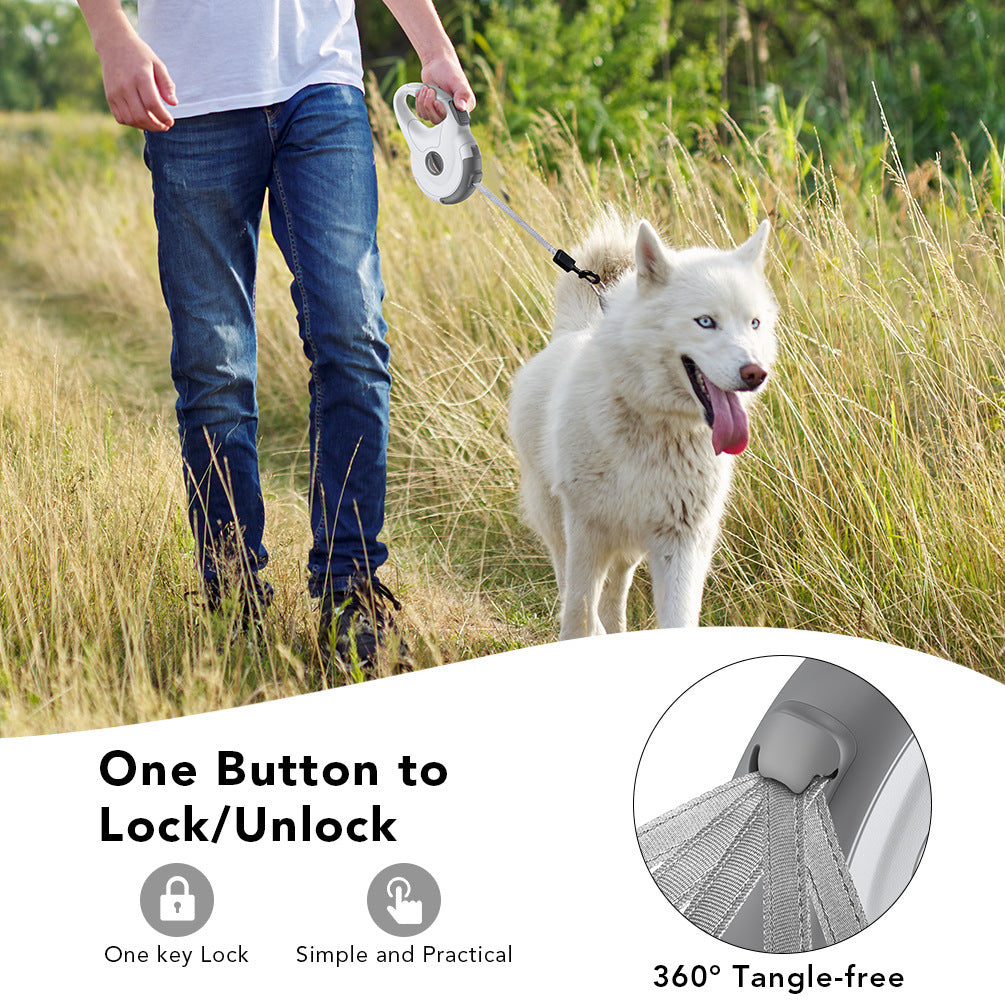 Retractable reflective dog walking tractor for pet products