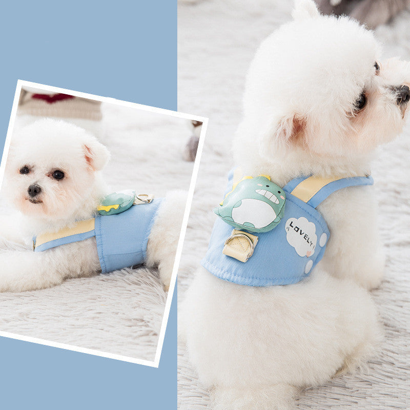 Cute pet dog harness leash set