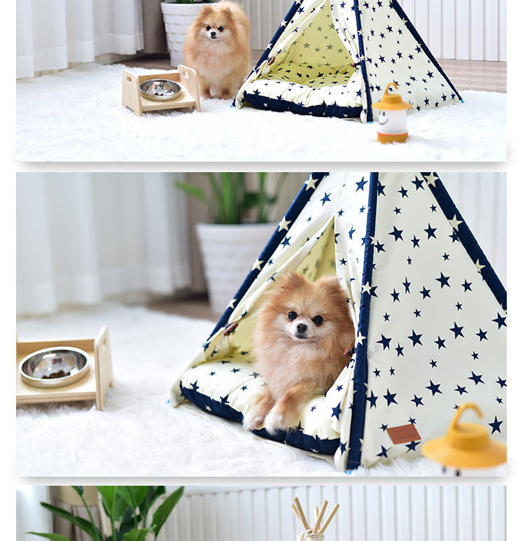 Portable washable pet tent dog bed cat toy house