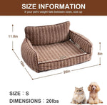 Load image into Gallery viewer, Mewoo Orthopedic Cat Couch For Indoor Cats - 26x19x11.8 Inch Pet Bed With Removable Washable Cover &amp; Non-Slip Bottom, Small Dog Bed For Puppies, Brown
