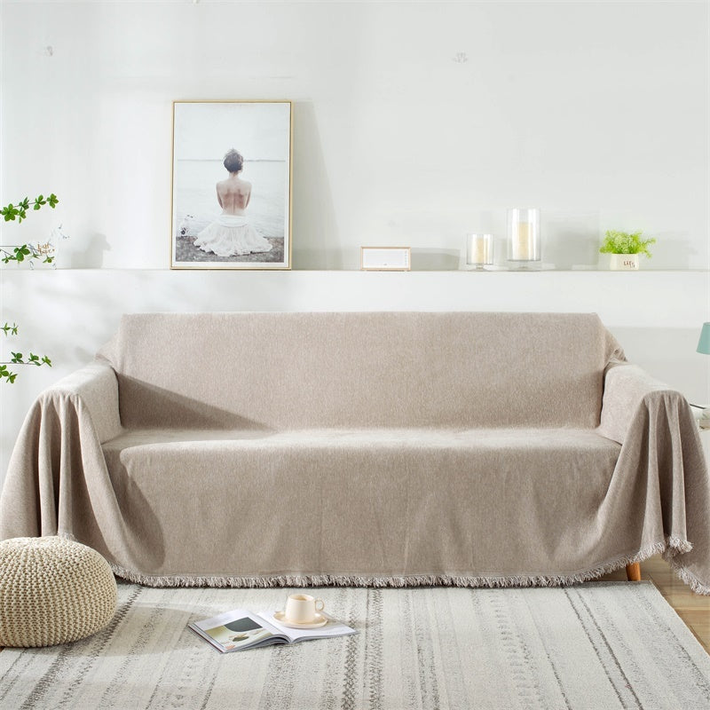 Anti scratch solid color all inclusive non slip sofa cover