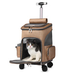 Load image into Gallery viewer, Portable Folding Trolley Pet Backpack Traveling Cat Backpack With Universal Wheel Trolley Pet Bag
