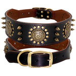 Load image into Gallery viewer, Leather Stud Dog Collar Large Dog Anti-Bite Stud Dog Collar
