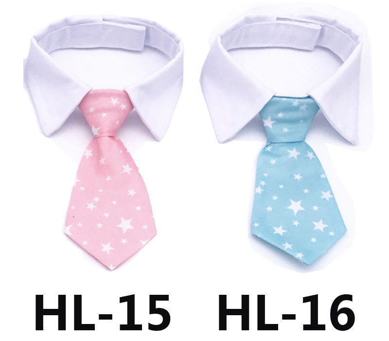 Pet Tie Print Cat And Dog Accessories Solid Color Striped Check Tie