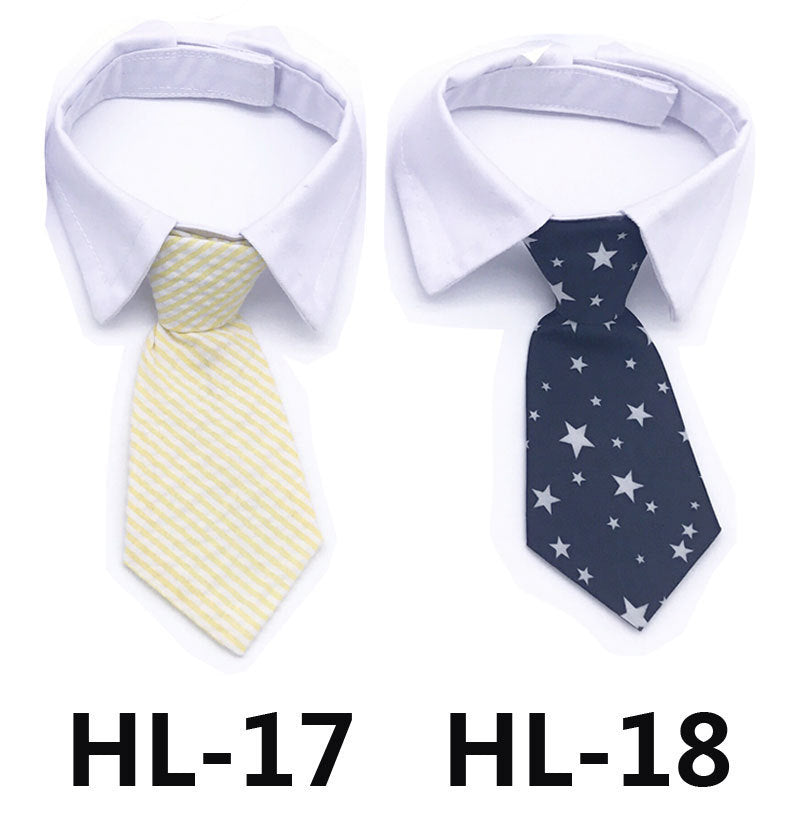 Pet Tie Print Cat And Dog Accessories Solid Color Striped Check Tie