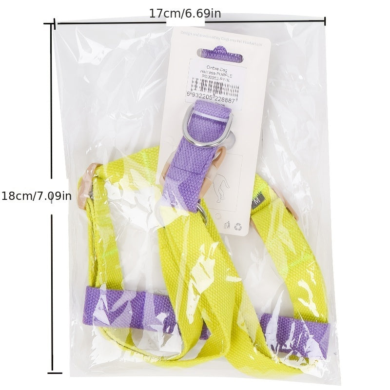 Rainbow colorblock pet harness set anti escape vest type dog harness chest leash cotton designer puppy dog harness set