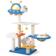 49 Inches Tall Cat Tree With UFO Top Perch Space Capsule And Sisal Scratching Posts