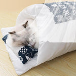 Load image into Gallery viewer, Cat Bed Winter Removable Warm Cat Sleeping Bag Deep Sleep Pet Dog Bed House Cats Nest Cushion With Pillow
