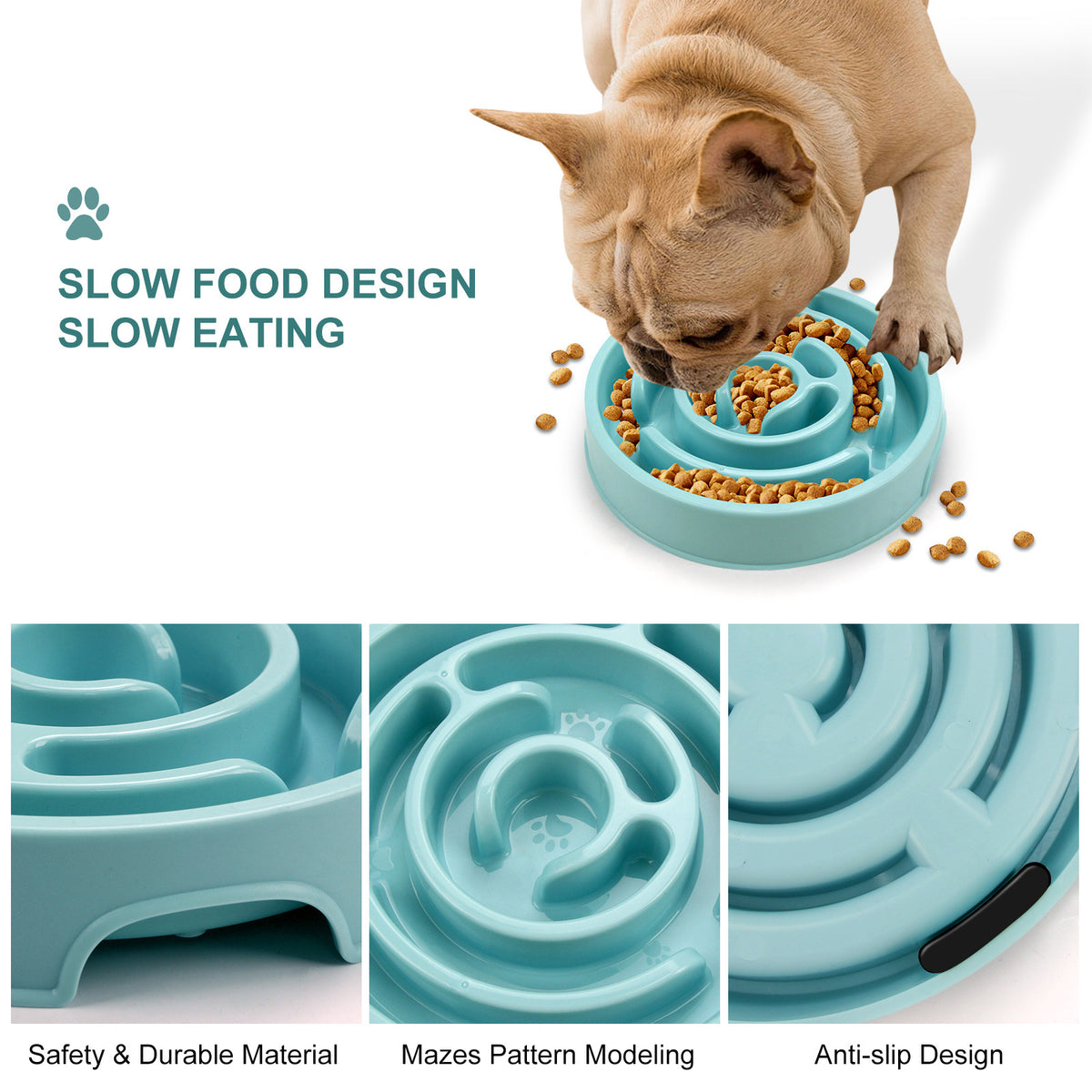 Slow feeder dog bowls silicone dog puzzle feeder bowl for healthy eating puppy slow feeder bowl anti choking dog slow feeder bowls