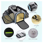 Load image into Gallery viewer, Carrier For Cat Pet Airline Approved Expandable Foldable Soft Dog Carrier Opened Doors Reflective Tapes Cat Travel Bag
