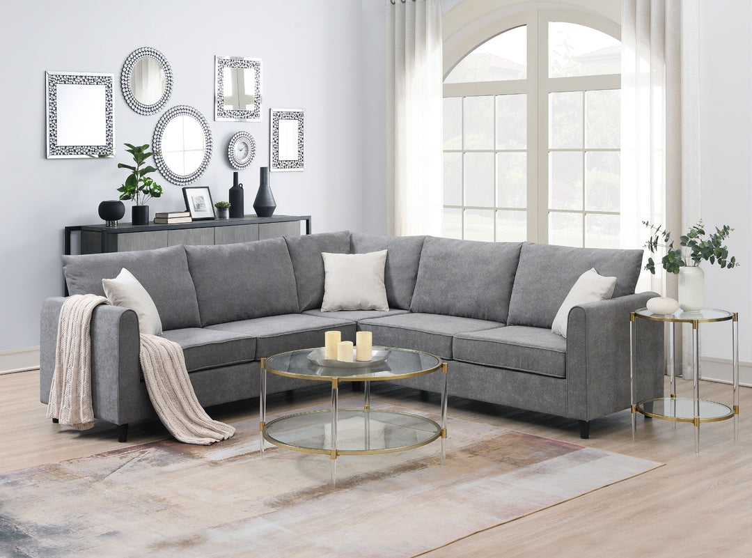 New 91 91  Modern L-Shape Sectional Sofa  Upholstered Living Room Couch