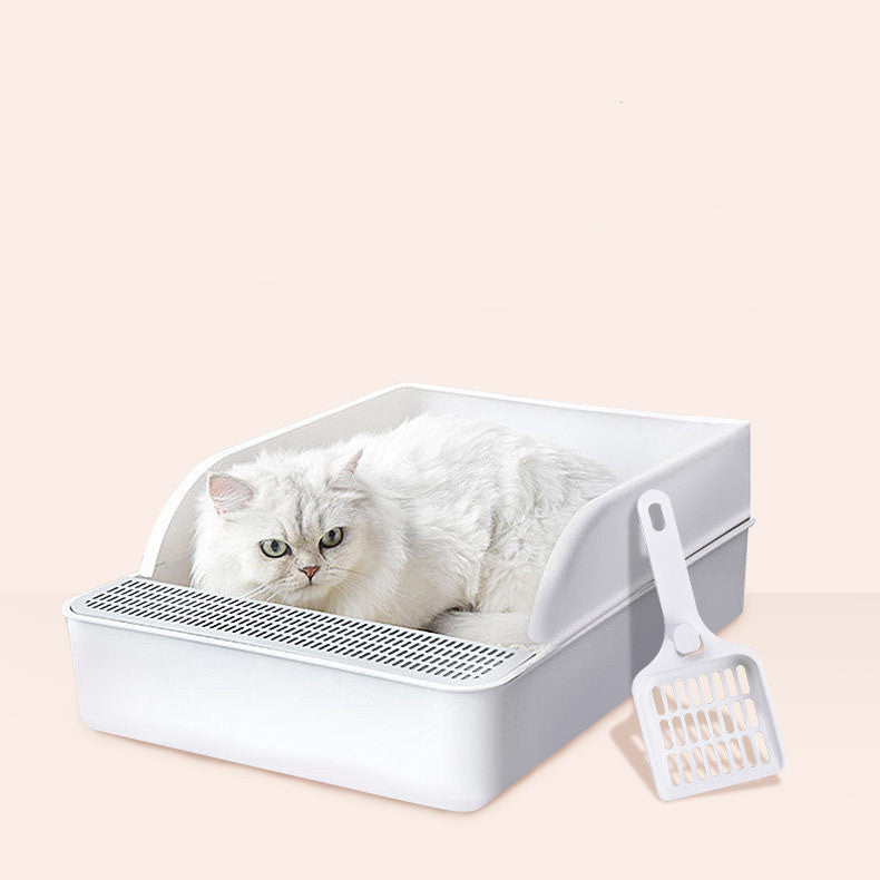 Semi enclosed litter box