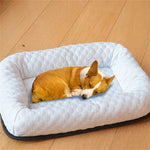 Load image into Gallery viewer, Summer Cooling Pet Cat Bed Cushion Ice Pad Dog Sleeping Square Shape For Puppy Dog Kennel Breathable Home Quality Cool Green Mat
