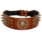 Load image into Gallery viewer, Leather Stud Dog Collar Large Dog Anti-Bite Stud Dog Collar
