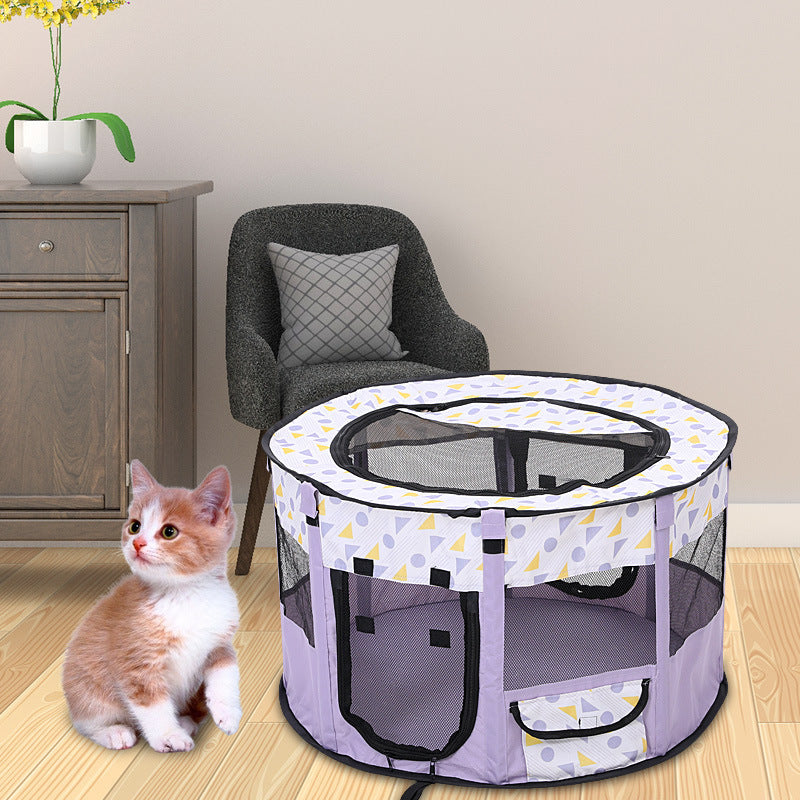 Foldable closed tent for pet dogs and cats
