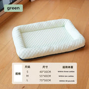 Summer Cooling Pet Cat Bed Cushion Ice Pad Dog Sleeping Square Shape For Puppy Dog Kennel Breathable Home Quality Cool Green Mat