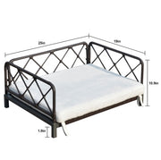 Wicker Pet Bed Rattan Dog Sofa Bed Outdoor Indoor Water Resistant