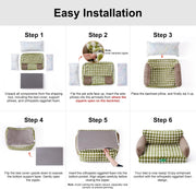 MEWOOFUN Orthopedic Dog Bed For Small Or Medium Dogs - 34.6 Inches Egg Foam Sofa With Removable Washable Cover & Non-Slip Bottom, Large, Beige