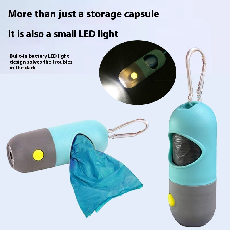 Led light pet waste bag dispenser for dogs cats dog poop scooper bags waste bags holder dispensers pet clean accessories