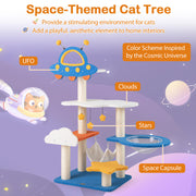 49 Inches Tall Cat Tree With UFO Top Perch Space Capsule And Sisal Scratching Posts