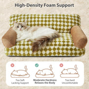 Cat Couch Bed And Dog Couch Bed Pet Couch Bed For Small Pet Cute Dog Sofa Bed Cat Sofa Pet Sofa With Non-Slip Bottom Checkered Dog Bed With Washable Cover