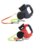 Load image into Gallery viewer, Dual Headed Pet Leashes with Flashlight Garbage Bag Box Automatic Retractable Dogs Traction Rope
