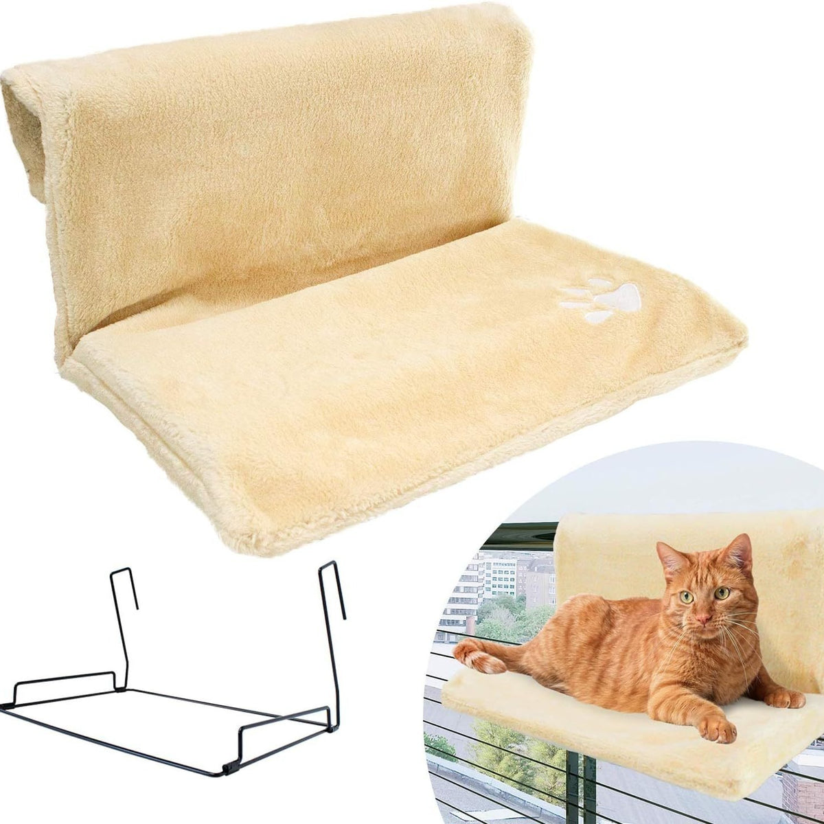 Plush l shaped cat hammock hanging cat nest pet products
