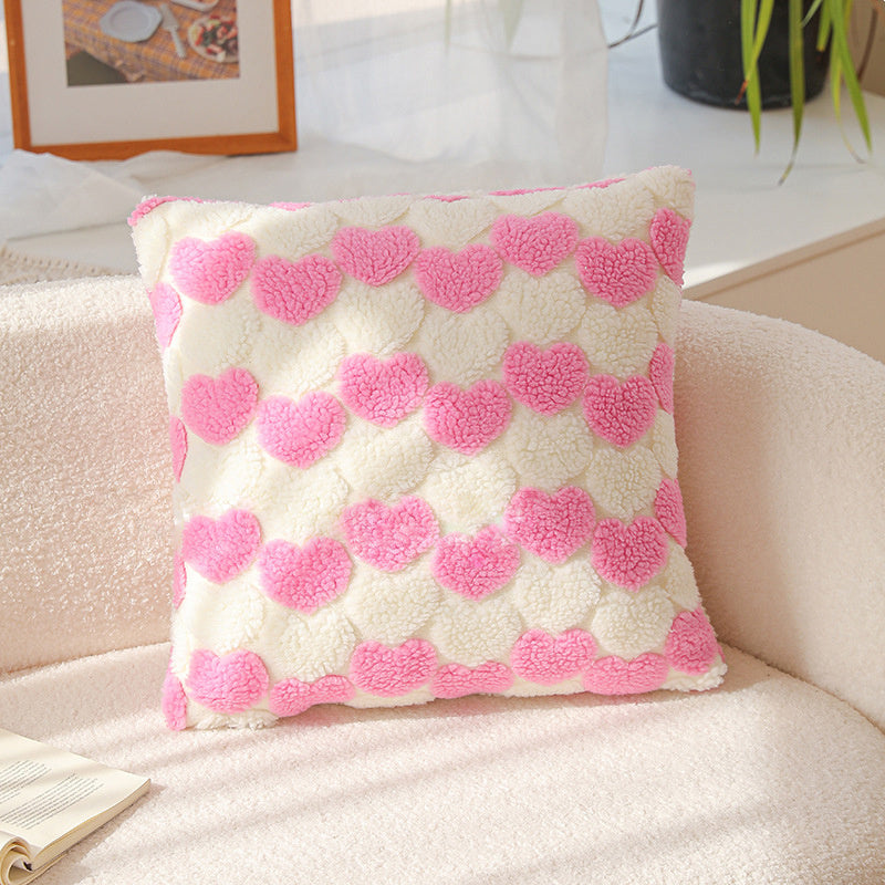 Heart Cute Decorative Valentines Throw Pillow Covers 18x18 Inch, Soft Square Cushion Case,Home Decor For Living Room Couch Bed Sofa, Set Of 2 Pack